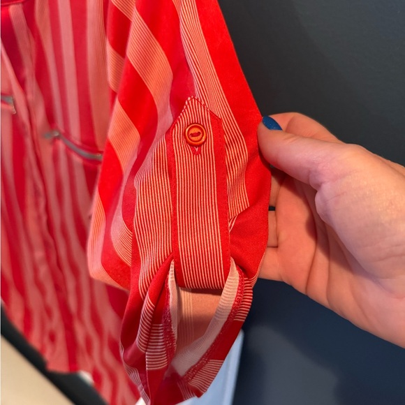 Blue Mood Red and Pink Striped Blouse - Picture 4 of 10